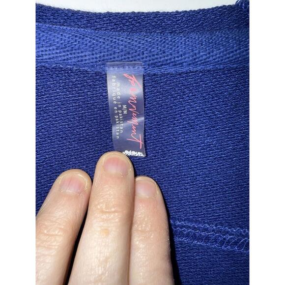 NWT Free People Movement Training Day Jumpsuit Cotton Fleece Medium Blue $128 - Picture 4 of 9